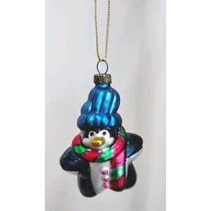 Thomas Pacconi Museum Series Penguin Blue Hat Glass Christmas Ornament Vintage